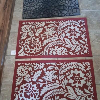 Lot of 3 Accent Rugs & Mats – Indoor/Outdoor Use