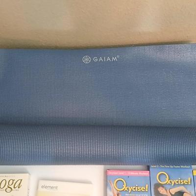 Yoga & Fitness Lot – Gaiam Mat, Dumbbells, DVDs, Ankle Weights & More