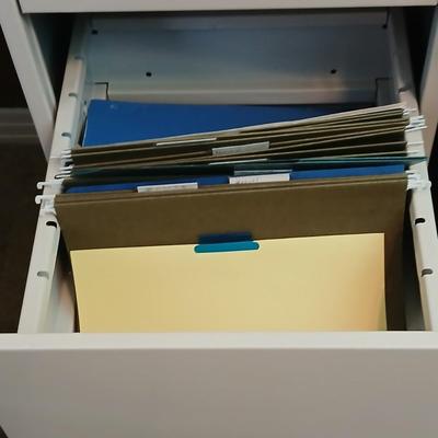 W.P. Johnson Company 4-Drawer Vertical File Cabinet – Locking, Metal, beige with keys!