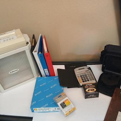 Emerson Paper Shredder & Office Supply Lot – Binders, Calculator, Paper & More