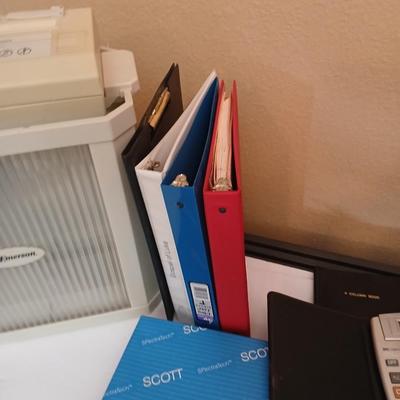 Emerson Paper Shredder & Office Supply Lot – Binders, Calculator, Paper & More