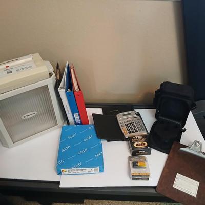 Emerson Paper Shredder & Office Supply Lot – Binders, Calculator, Paper & More