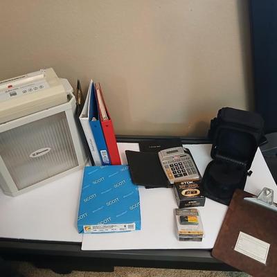 Emerson Paper Shredder & Office Supply Lot – Binders, Calculator, Paper & More