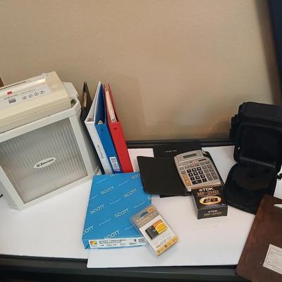 Emerson Paper Shredder & Office Supply Lot – Binders, Calculator, Paper & More