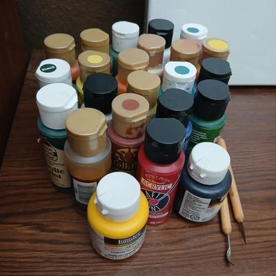 Art Supplies Bundle – Canvases, Acrylic Paints & Jacquard Piñata Alcohol Ink Set, Brushes & More