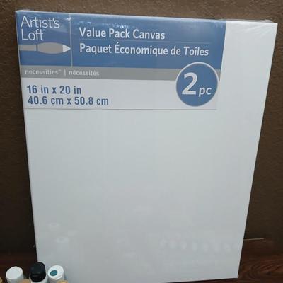 Art Supplies Bundle – Canvases, Acrylic Paints & Jacquard Piñata Alcohol Ink Set, Brushes & More