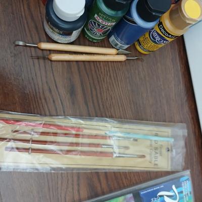 Art Supplies Bundle – Canvases, Acrylic Paints & Jacquard Piñata Alcohol Ink Set, Brushes & More
