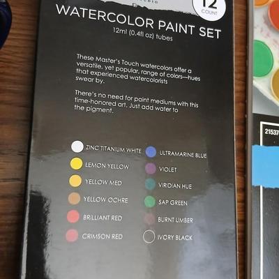 Watercolor Art Supply Lot – Paints, Pads, Brushes, Bag & More