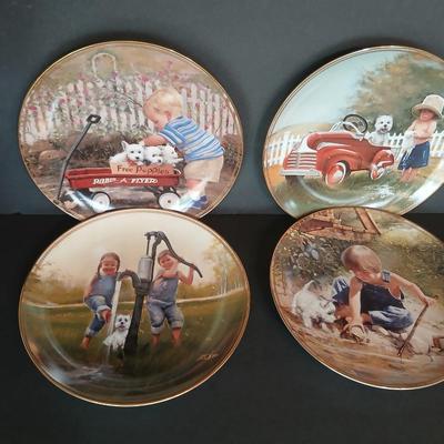 Set of 4 Limited Edition Donald Zolan Collector Plates – Puppy Pals Series by The Danbury Mint Westie Lovers!