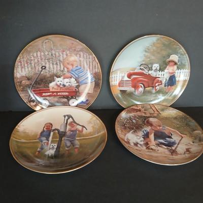 Set of 4 Limited Edition Donald Zolan Collector Plates – Puppy Pals Series by The Danbury Mint Westie Lovers!