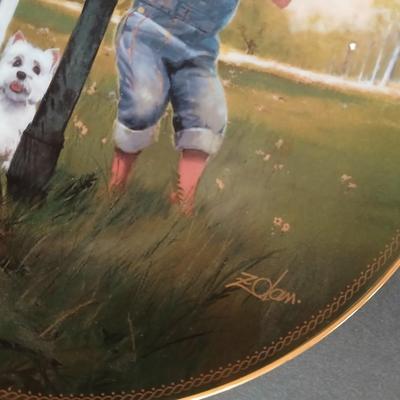 Set of 4 Limited Edition Donald Zolan Collector Plates – Puppy Pals Series by The Danbury Mint Westie Lovers!