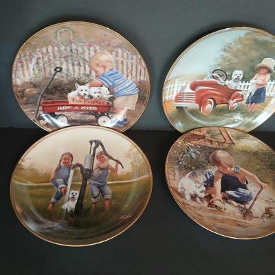 Set of 4 Limited Edition Donald Zolan Collector Plates – Puppy Pals Series by The Danbury Mint Westie Lovers!