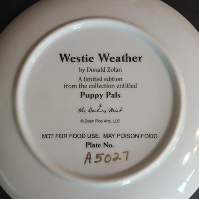 Lot of 5 Donald Zolan “Puppy Pals” Collector Plates – Danbury Mint Limited Editions Westie lovers!