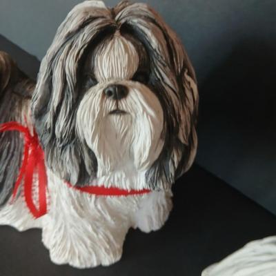 Lot of 2 Long-Haired Dog Figurines – Shih Tzu & Maltese