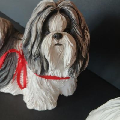 Lot of 2 Long-Haired Dog Figurines – Shih Tzu & Maltese