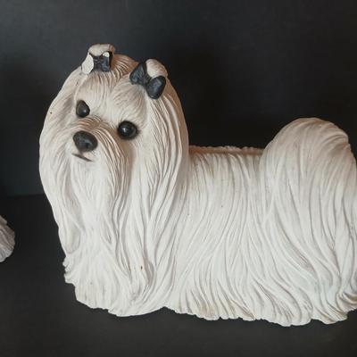 Lot of 2 Long-Haired Dog Figurines – Shih Tzu & Maltese