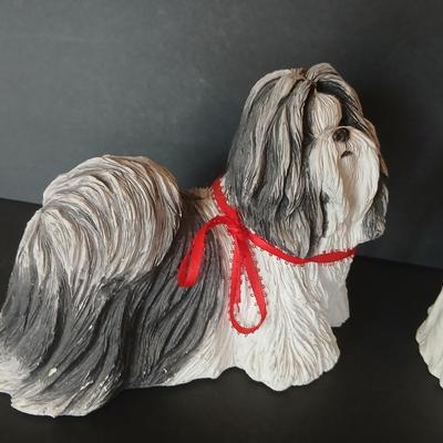 Lot of 2 Long-Haired Dog Figurines – Shih Tzu & Maltese