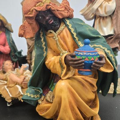 LOT 74: Nativity Scene Including Mary, Joseph, Baby Jesus, Sheppard Boy, and Three Kings