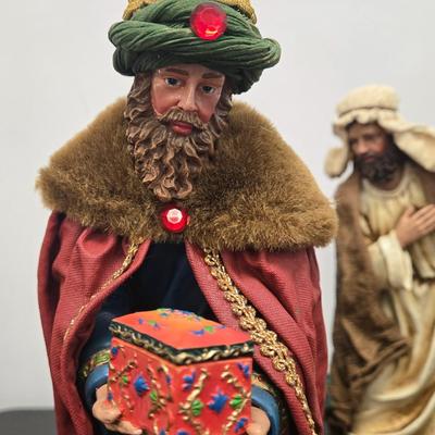 LOT 74: Nativity Scene Including Mary, Joseph, Baby Jesus, Sheppard Boy, and Three Kings