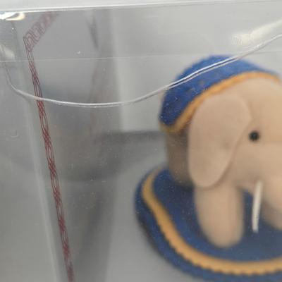 LOT 80: Steiff Replica of 1880 Felt Elephant, Fairy Bear, Wool Pompom Bird, Red Bear, and Steiff Cub Teddy Bear in it's Original Box