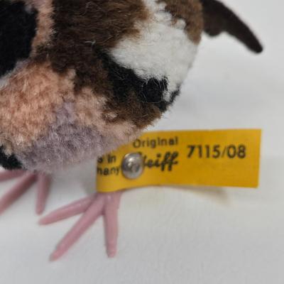 LOT 80: Steiff Replica of 1880 Felt Elephant, Fairy Bear, Wool Pompom Bird, Red Bear, and Steiff Cub Teddy Bear in it's Original Box