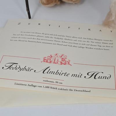 LOT 81: Steiff Ambirte with Dog w/ Original Box and Certificate