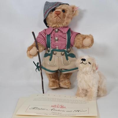 LOT 81: Steiff Ambirte with Dog w/ Original Box and Certificate