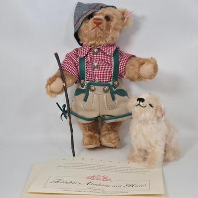 LOT 81: Steiff Ambirte with Dog w/ Original Box and Certificate