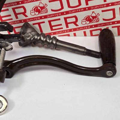 LOT 82: Two Jupiter Meat Grinders and Moulinex Hand-Cranked Food Slicer