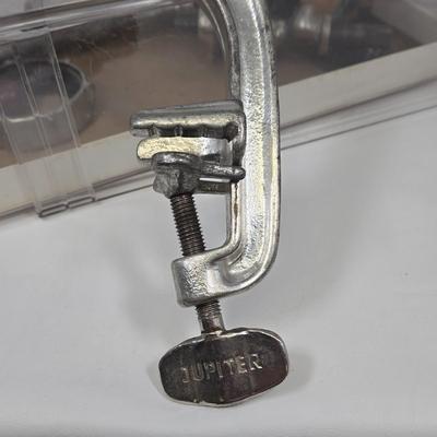 LOT 82: Two Jupiter Meat Grinders and Moulinex Hand-Cranked Food Slicer