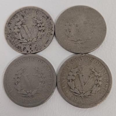 LOT 106: Ten Liberty V Nickels and 1882 Shield Nickel