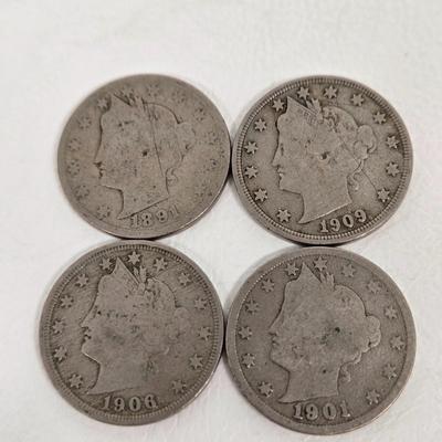 LOT 106: Ten Liberty V Nickels and 1882 Shield Nickel
