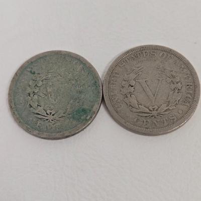 LOT 106: Ten Liberty V Nickels and 1882 Shield Nickel