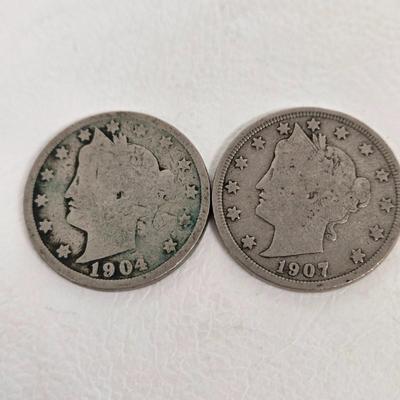 LOT 106: Ten Liberty V Nickels and 1882 Shield Nickel