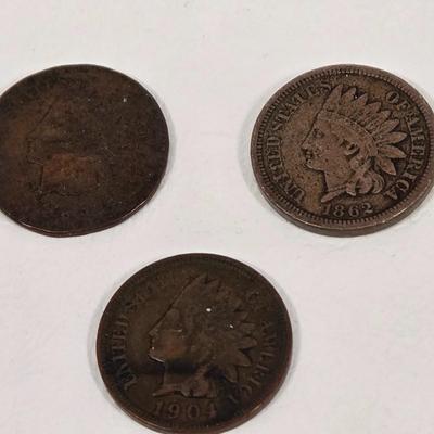 LOT 114: Indian Head Princess Coin, Indian Head Penny Collection, and More