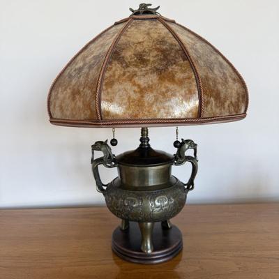 Arts & Crafts Table Lamp with Mica Shade (FP-BM)