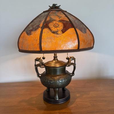 Arts & Crafts Table Lamp with Mica Shade (FP-BM)