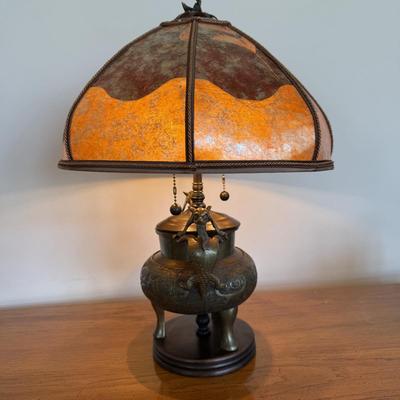 Arts & Crafts Table Lamp with Mica Shade (FP-BM)