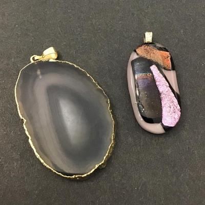 Glass and stone pendant lots