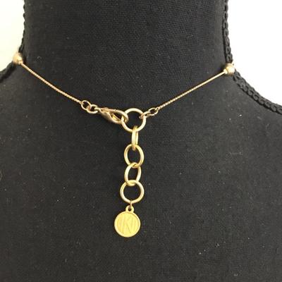 Vintage and Klein, gold toned satin gold toned station necklace