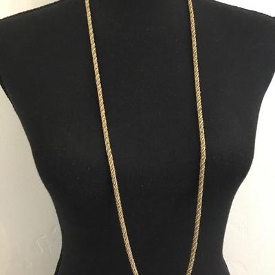 Vintage very nice gold and silver toned rope chain necklace