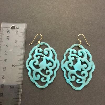 Cute turquoise, blue acrylic, statement, earrings