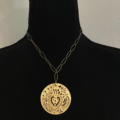 Vintage Chicos satin gold toned pendant necklace