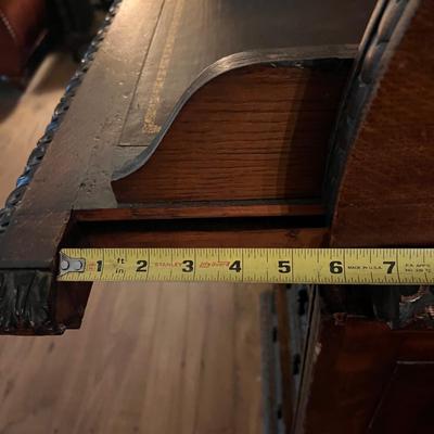 Large Exquisitely Carved Roll Top Desk Imported From Scotland (LR-RG)