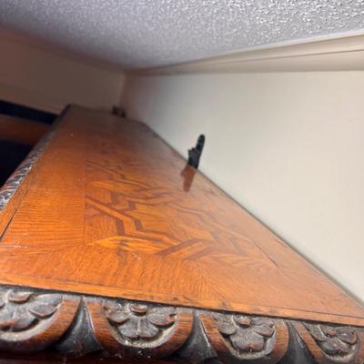 Large Exquisitely Carved Roll Top Desk Imported From Scotland (LR-RG)
