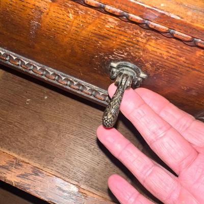 Large Exquisitely Carved Roll Top Desk Imported From Scotland (LR-RG)