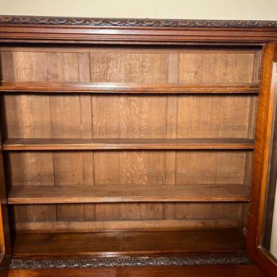 Large Exquisitely Carved Roll Top Desk Imported From Scotland (LR-RG)