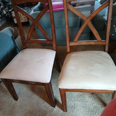 Modern Craftsman-Style Glass Top Dining Table with 6 Chairs