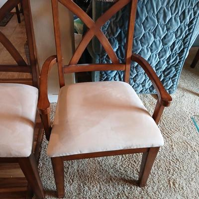 Modern Craftsman-Style Glass Top Dining Table with 6 Chairs