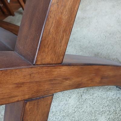 Modern Craftsman-Style Glass Top Dining Table with 6 Chairs